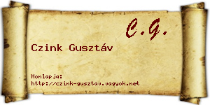 Czink Gusztáv névjegykártya
